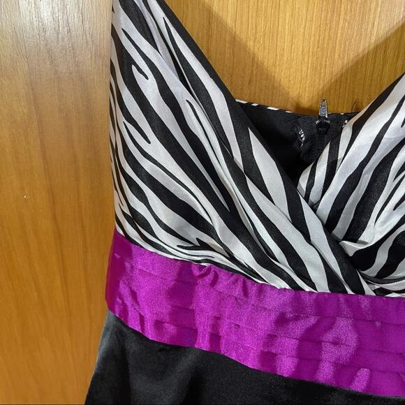 Roberta, Mini Dress, Size 9/10. Good used condition! Zebra Pink and Black. - Picture 2 of 4